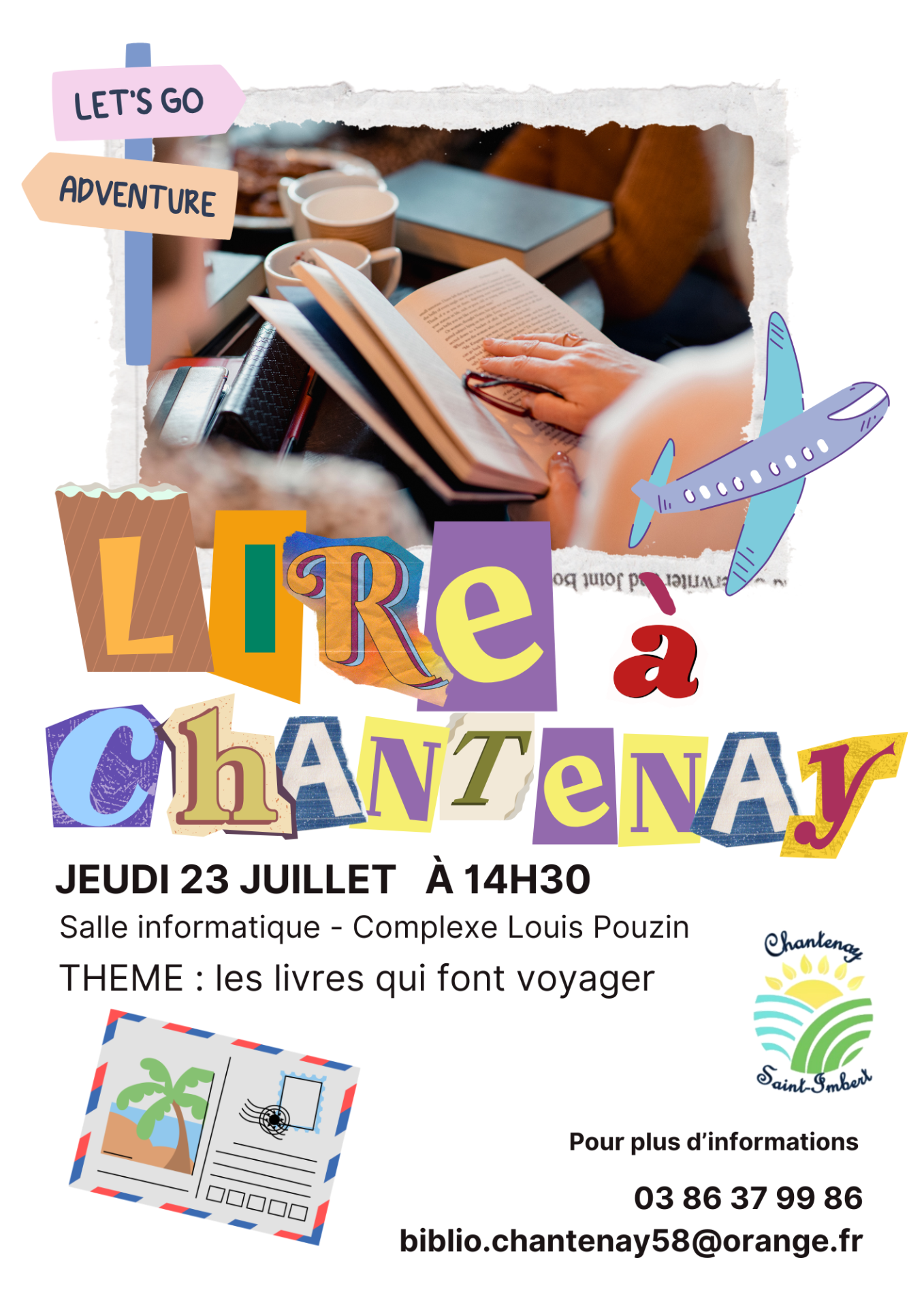 affiche illustrant le thème du voyage littéraire