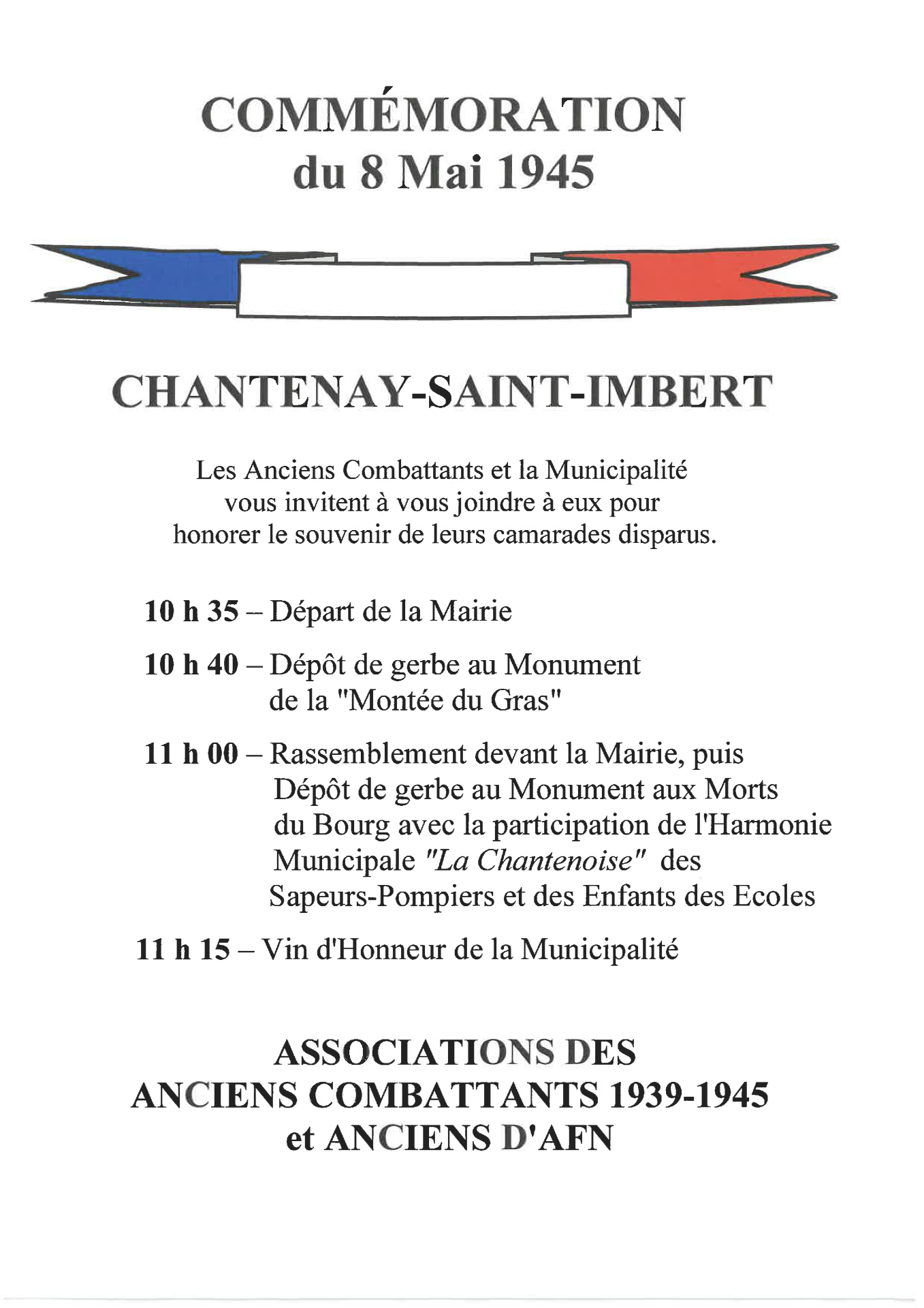 Commémoration du 08 mai 1945